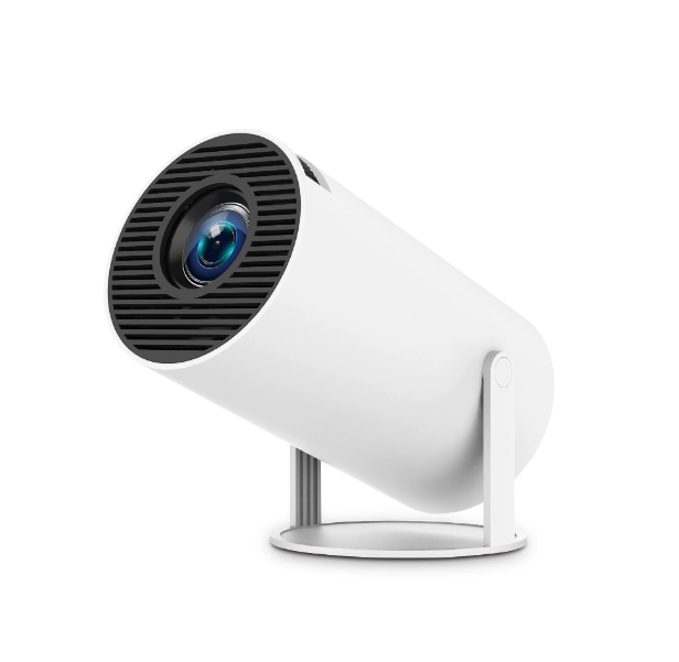 White portable projector included in the Movie Night Bundle